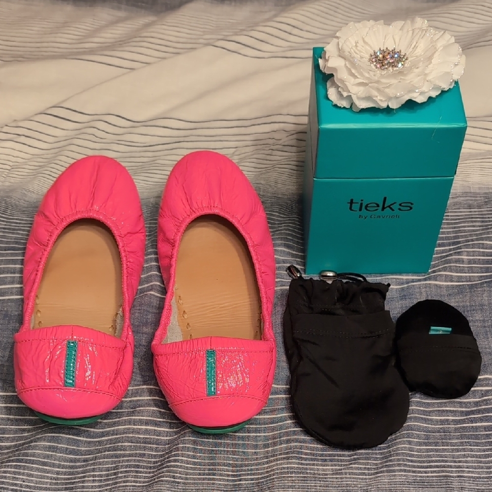 Hot Pink Tieks Patent Leather ballet flats